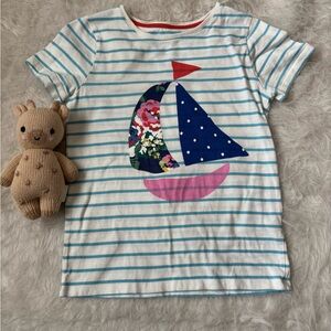 Mini Boden Girls Sweet Sailboat Tee